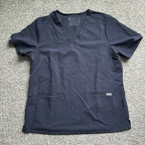 women's Quiet Navy Casma - Three-Pocket Scrub Top - L